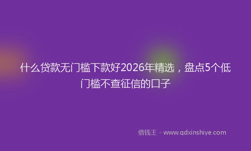 什么贷款无门槛下款好2026年精选，盘点5个低门槛不查征信的口子