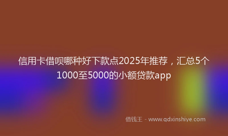 信用卡借呗哪种好下款点2025年推荐，汇总5个1000至5000的小额贷款app