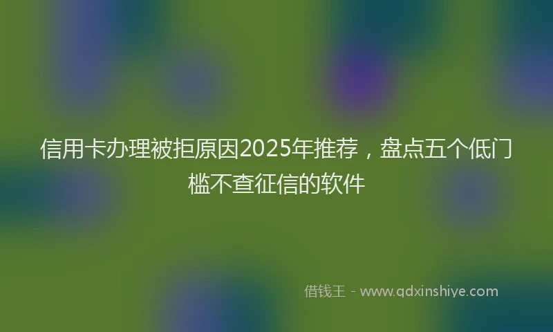 信用卡办理被拒原因2025年推荐，盘点五个低门槛不查征信的软件