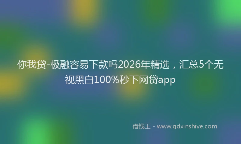 你我贷-极融容易下款吗2026年精选，汇总5个无视黑白100%秒下网贷app