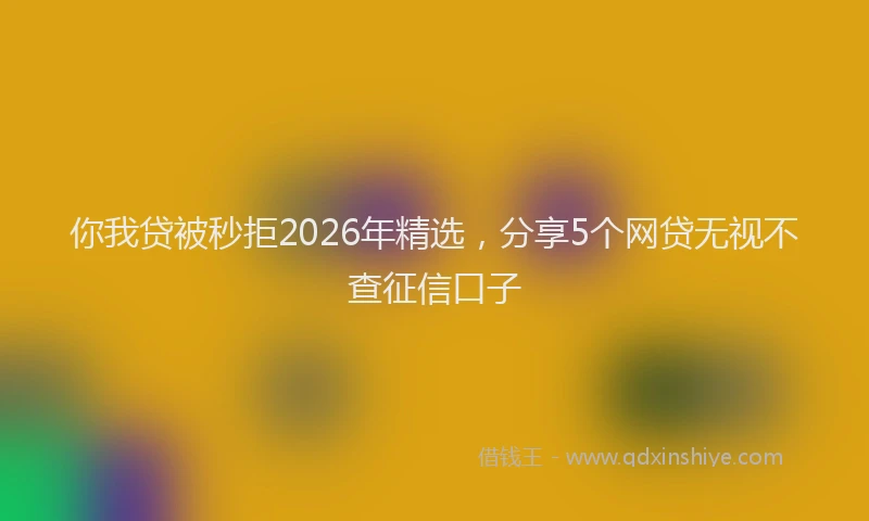 你我贷被秒拒2026年精选，分享5个网贷无视不查征信口子