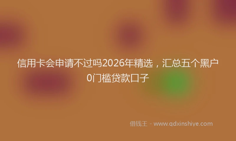 信用卡会申请不过吗2026年精选，汇总五个黑户0门槛贷款口子