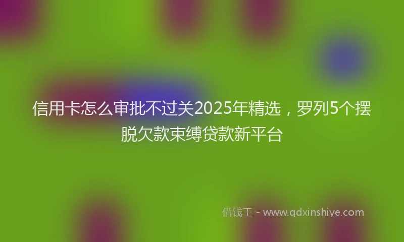 信用卡怎么审批不过关2025年精选，罗列5个摆脱欠款束缚贷款新平台