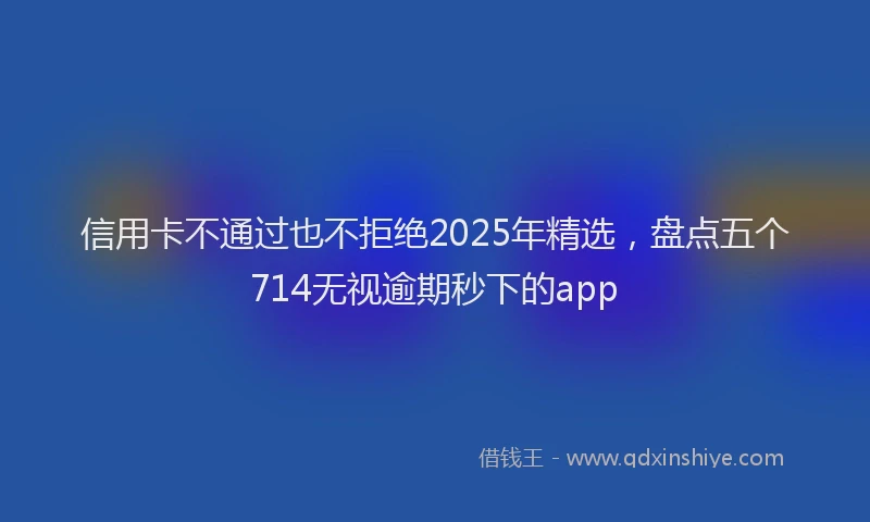 信用卡不通过也不拒绝2025年精选，盘点五个714无视逾期秒下的app