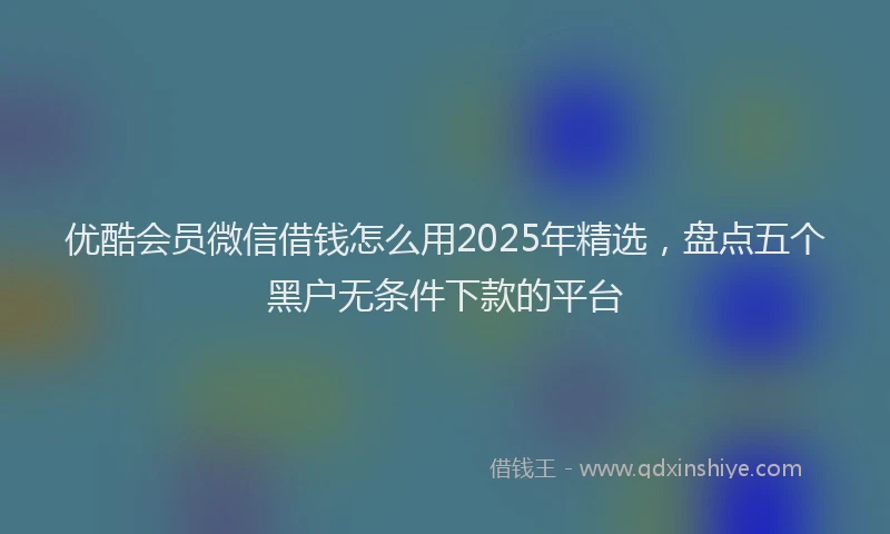 优酷会员微信借钱怎么用2025年精选，盘点五个黑户无条件下款的平台
