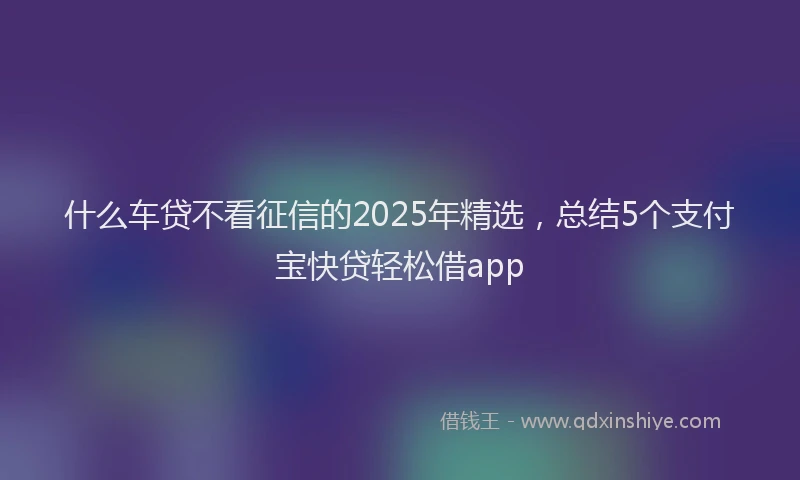 什么车贷不看征信的2025年精选，总结5个支付宝快贷轻松借app