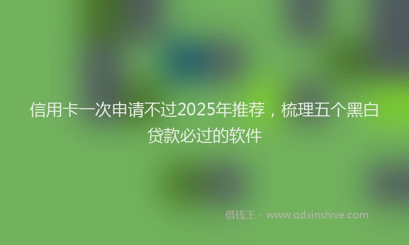信用卡一次申请不过2025年推荐，梳理五个黑白贷款必过的软件