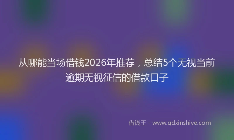 从哪能当场借钱2026年推荐,总结5个无视当前逾期无视征信的借款口子