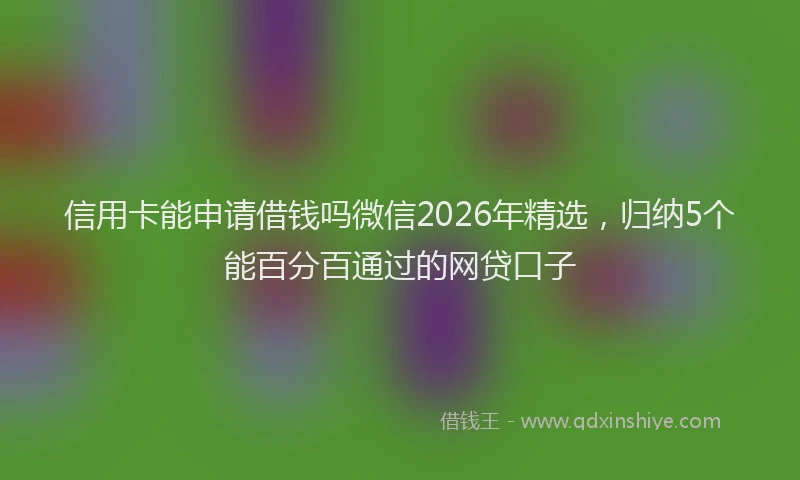 信用卡能申请借钱吗微信2026年精选，归纳5个能百分百通过的网贷口子