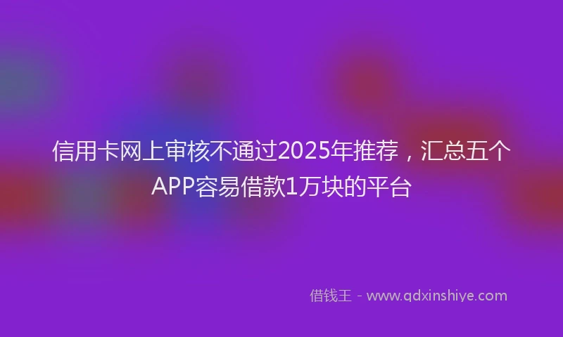 信用卡网上审核不通过2025年推荐,汇总五个APP容易借款1万块的平台