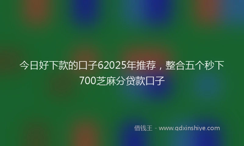 今日好下款的口子62025年推荐,整合五个秒下700芝麻分贷款口子