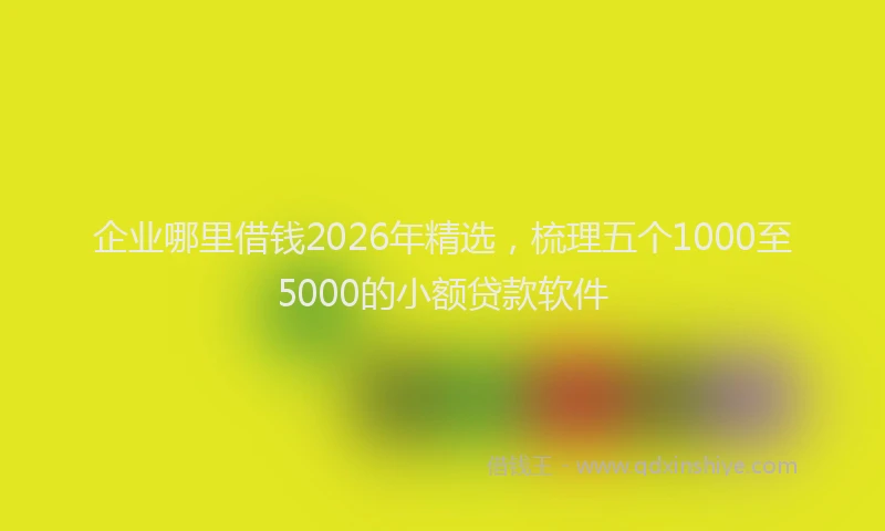 企业哪里借钱2026年精选，梳理五个1000至5000的小额贷款软件