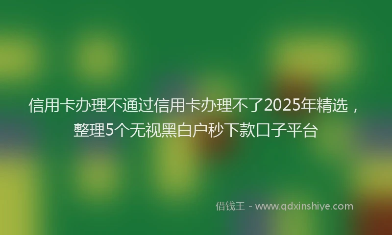 信用卡办理不通过信用卡办理不了2025年精选，整理5个无视黑白户秒下款口子平台