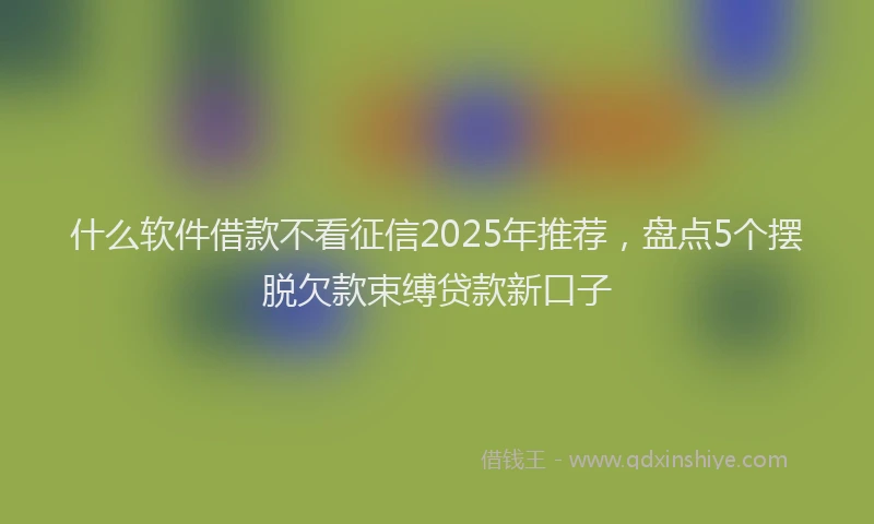 什么软件借款不看征信2025年推荐，盘点5个摆脱欠款束缚贷款新口子