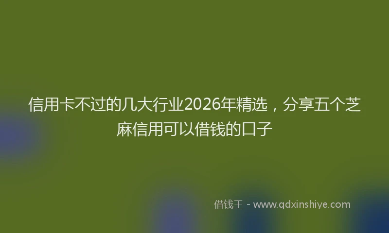 信用卡不过的几大行业2026年精选，分享五个芝麻信用可以借钱的口子
