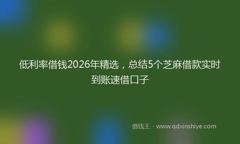 低利率借钱2026年精选，总结5个芝麻借款实时到账速借口子