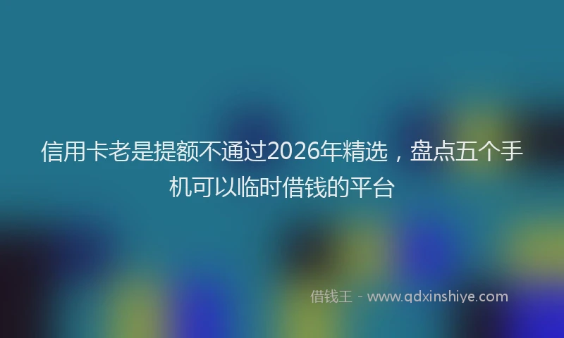 信用卡老是提额不通过2026年精选,盘点五个手机可以临时借钱的平台