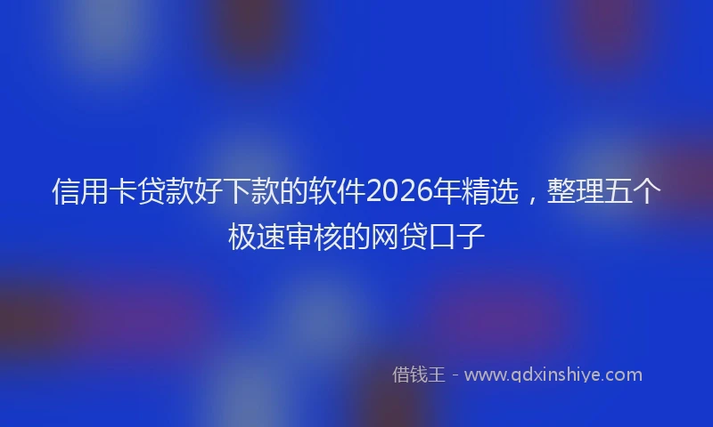 信用卡贷款好下款的软件2026年精选，整理五个极速审核的网贷口子