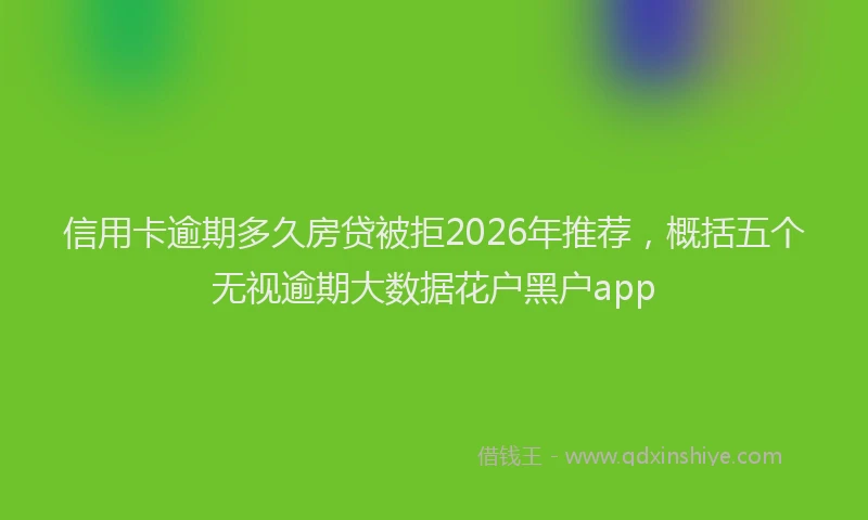 信用卡逾期多久房贷被拒2026年推荐，概括五个无视逾期大数据花户黑户app