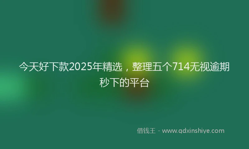 今天好下款2025年精选，整理五个714无视逾期秒下的平台