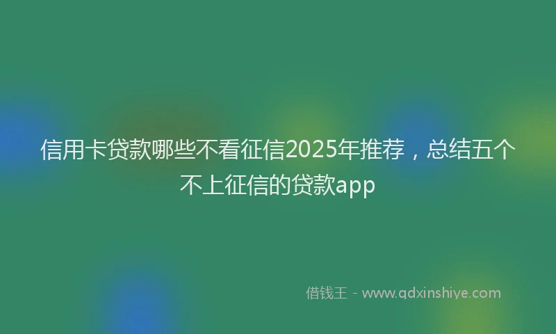 信用卡贷款哪些不看征信2025年推荐，总结五个不上征信的贷款app