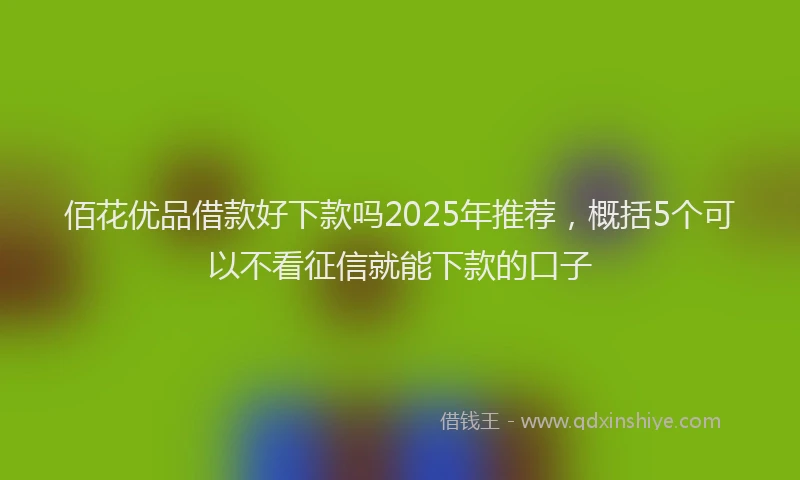 佰花优品借款好下款吗2025年推荐，概括5个可以不看征信就能下款的口子
