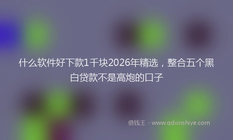 什么软件好下款1千块2026年精选，整合五个黑白贷款不是高炮的口子