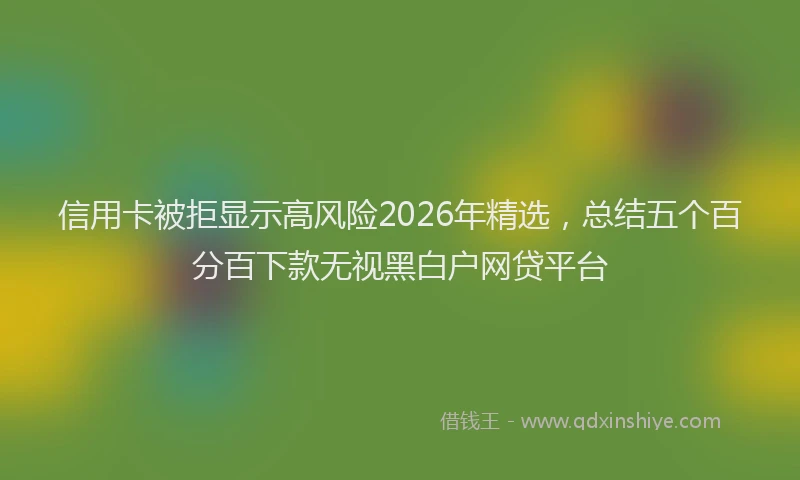 信用卡被拒显示高风险2026年精选，总结五个百分百下款无视黑白户网贷平台