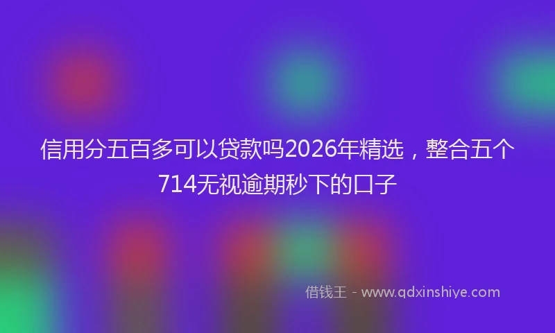 信用分五百多可以贷款吗2026年精选，整合五个714无视逾期秒下的口子
