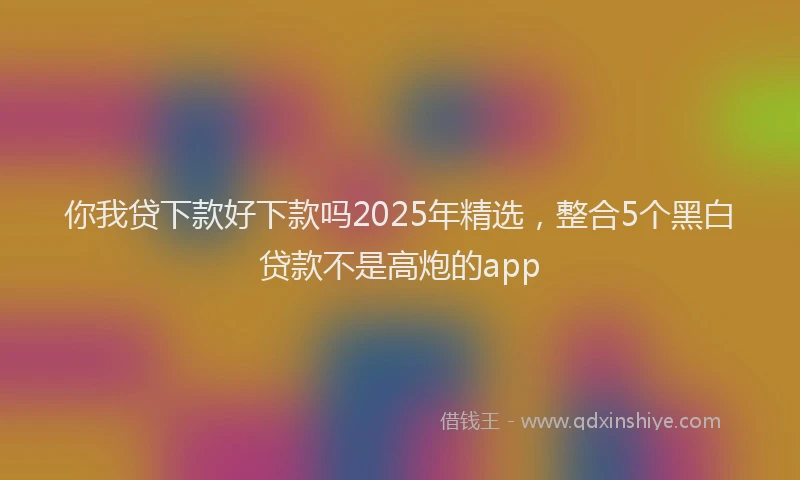 你我贷下款好下款吗2025年精选，整合5个黑白贷款不是高炮的app