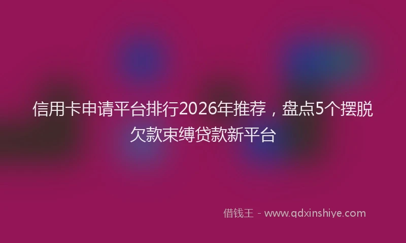 信用卡申请平台排行2026年推荐,盘点5个摆脱欠款束缚贷款新平台
