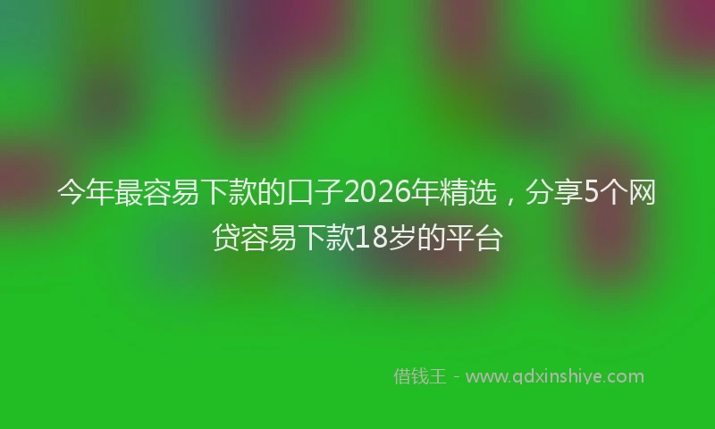 今年最容易下款的口子2026年精选，分享5个网贷容易下款18岁的平台