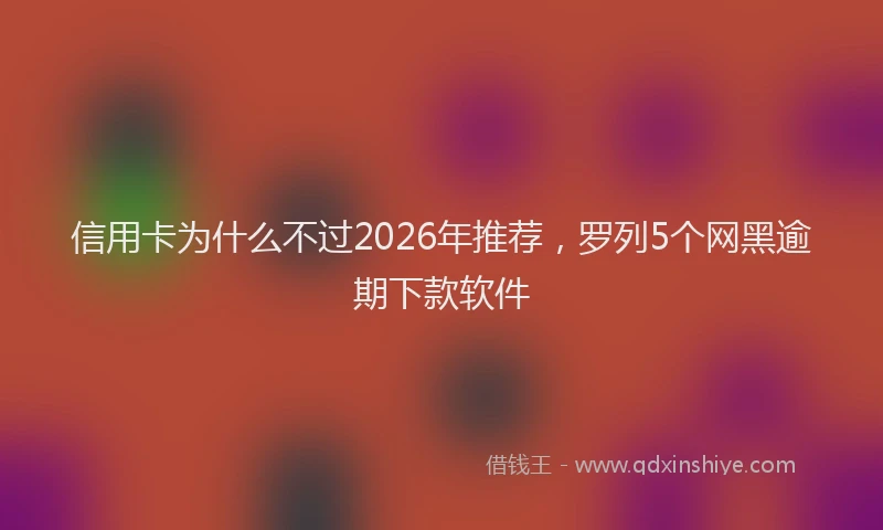 信用卡为什么不过2026年推荐，罗列5个网黑逾期下款软件