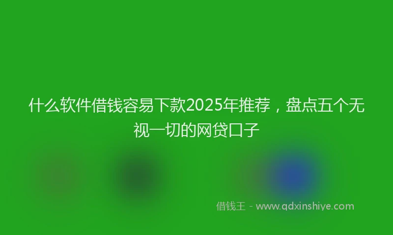 什么软件借钱容易下款2025年推荐，盘点五个无视一切的网贷口子