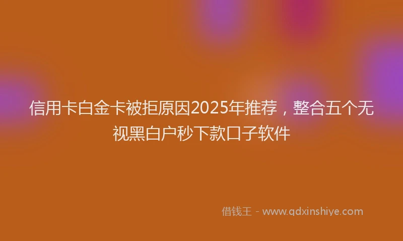 信用卡白金卡被拒原因2025年推荐，整合五个无视黑白户秒下款口子软件