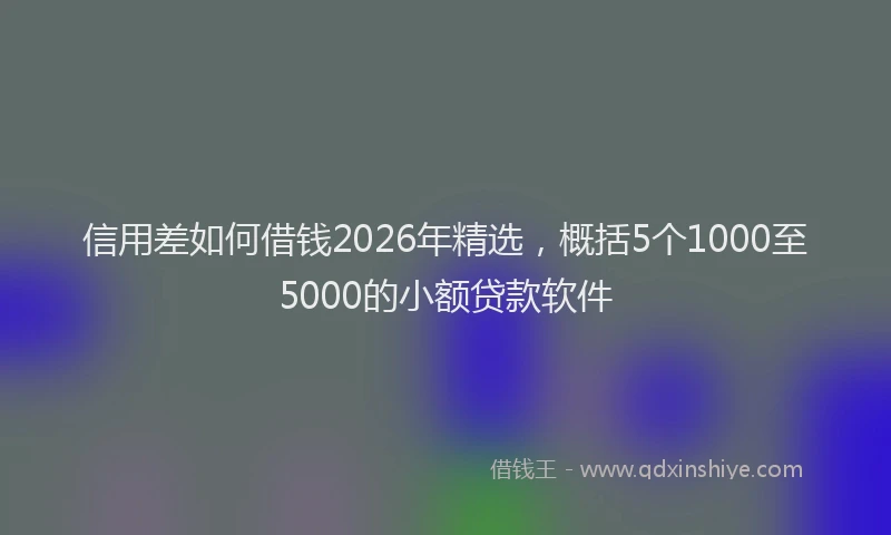 信用差如何借钱2026年精选，概括5个1000至5000的小额贷款软件