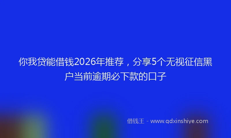 你我贷能借钱2026年推荐，分享5个无视征信黑户当前逾期必下款的口子