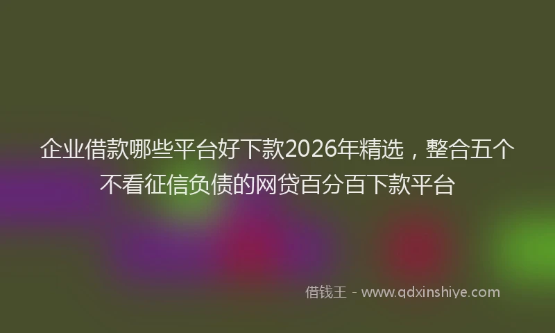 企业借款哪些平台好下款2026年精选，整合五个不看征信负债的网贷百分百下款平台