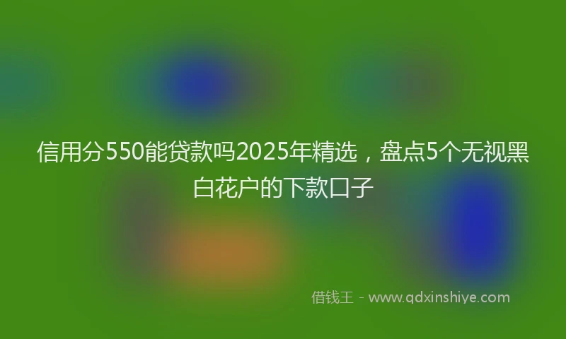 信用分550能贷款吗2025年精选，盘点5个无视黑白花户的下款口子