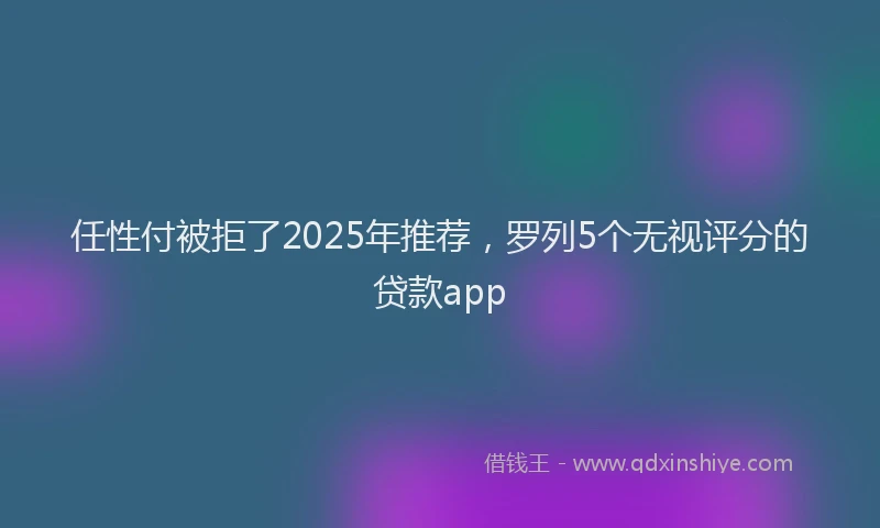 任性付被拒了2025年推荐，罗列5个无视评分的贷款app