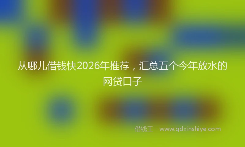 从哪儿借钱快2026年推荐，汇总五个今年放水的网贷口子