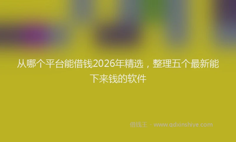 从哪个平台能借钱2026年精选,整理五个最新能下来钱的软件