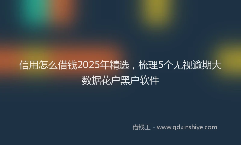 信用怎么借钱2025年精选，梳理5个无视逾期大数据花户黑户软件