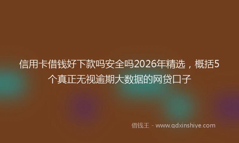 信用卡借钱好下款吗安全吗2026年精选，概括5个真正无视逾期大数据的网贷口子