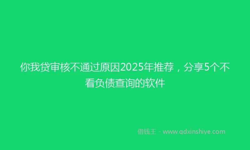 你我贷审核不通过原因2025年推荐，分享5个不看负债查询的软件