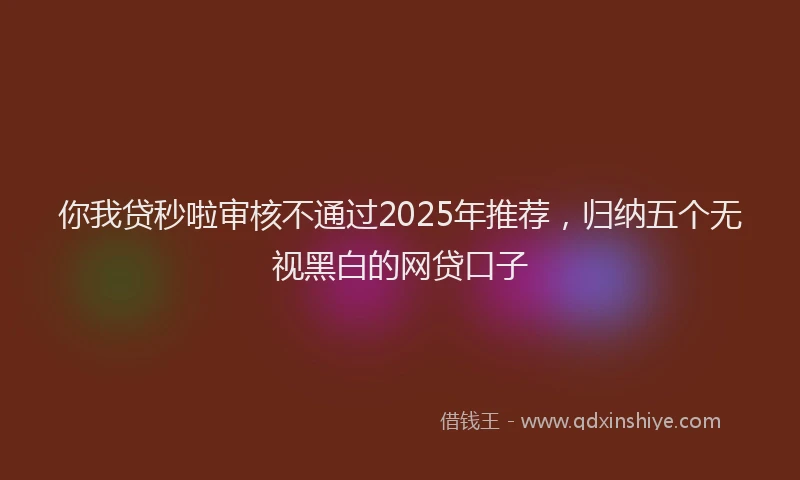 你我贷秒啦审核不通过2025年推荐，归纳五个无视黑白的网贷口子
