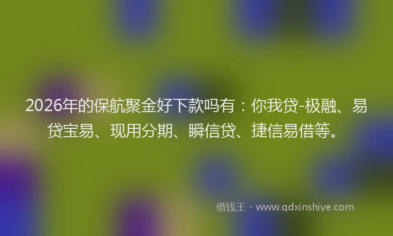 2026年的保航聚金好下款吗有：你我贷-极融、易贷宝易、现用分期、瞬信贷、捷信易借等。