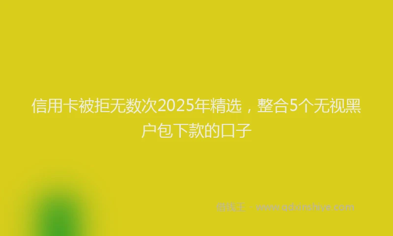 信用卡被拒无数次2025年精选，整合5个无视黑户包下款的口子