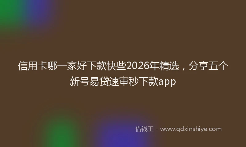 信用卡哪一家好下款快些2026年精选，分享五个新号易贷速审秒下款app