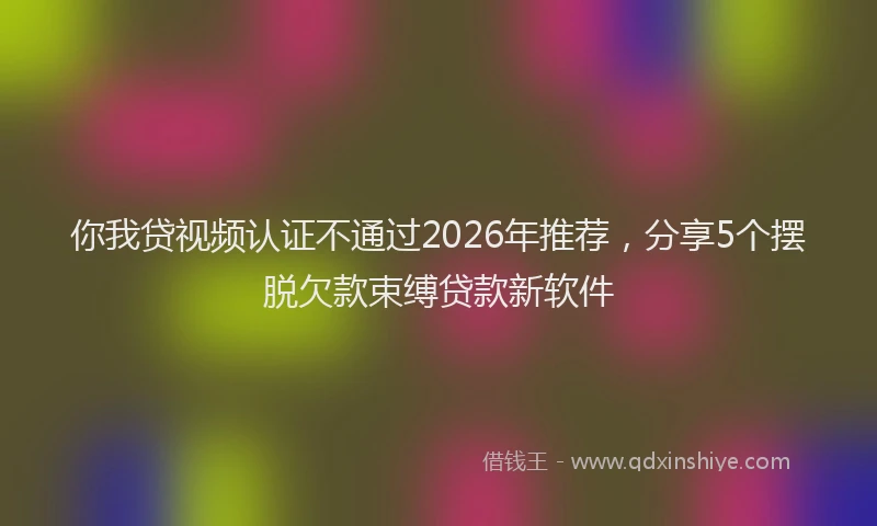 你我贷视频认证不通过2026年推荐，分享5个摆脱欠款束缚贷款新软件